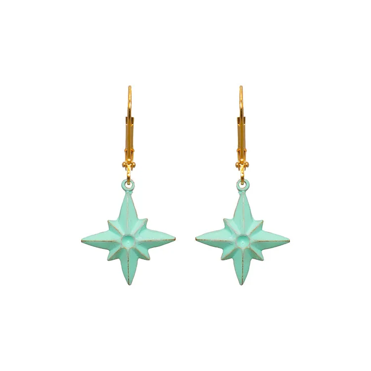 Aqua Compass Earrings