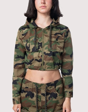 Athleisure fashion Grindhouse Nylon Cropped Camo Jacket Trendy gear