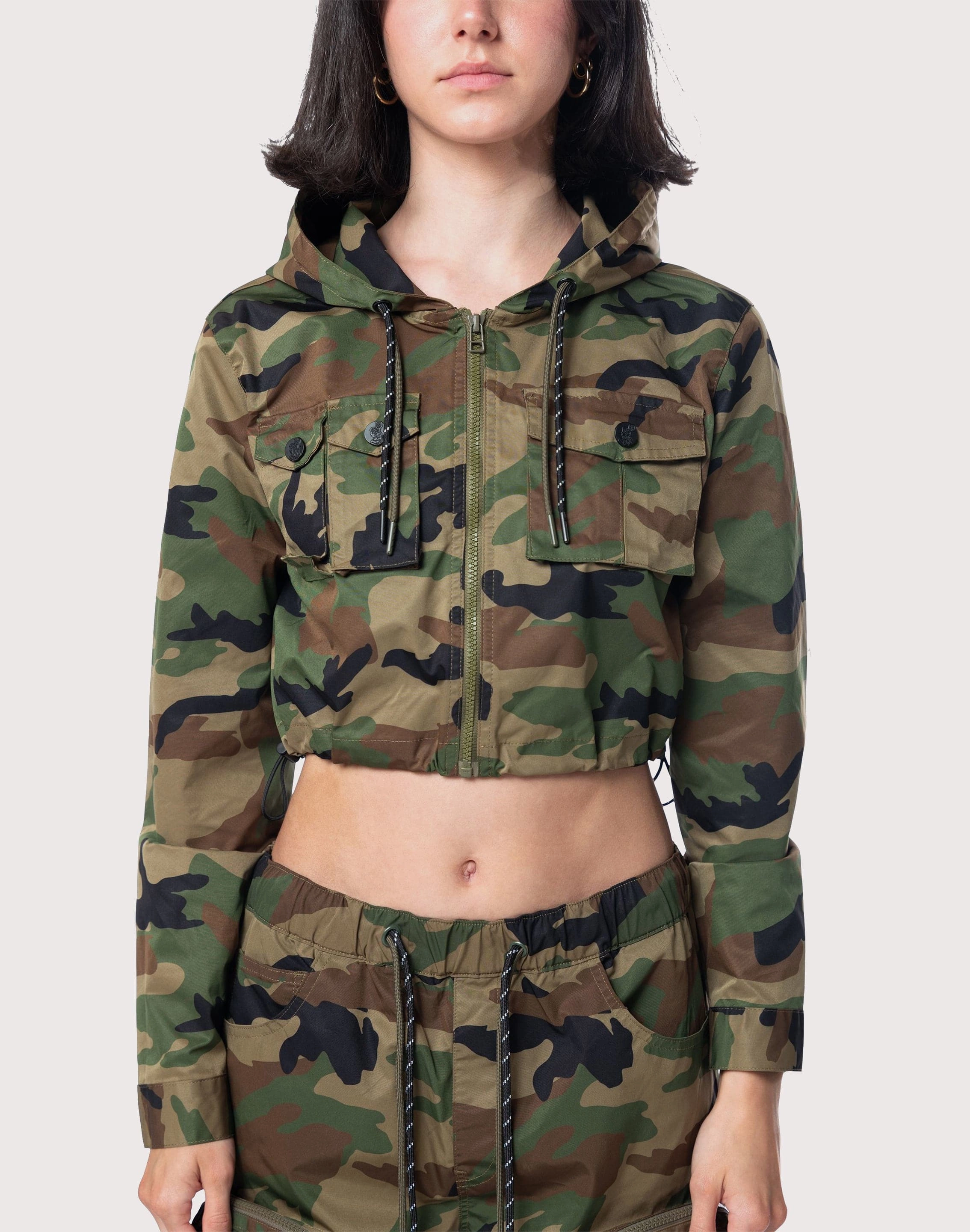 Athleisure fashion Grindhouse Nylon Cropped Camo Jacket Trendy gear