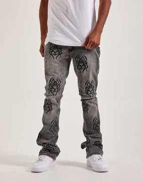 Athleisure fashion Smoke Rise Rhinestone Spider Stacked Denim Jeans Retro fashion finds