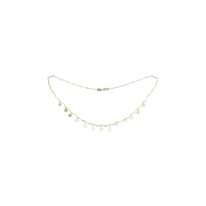 Bar and stars link necklace plated in 14K Gold
