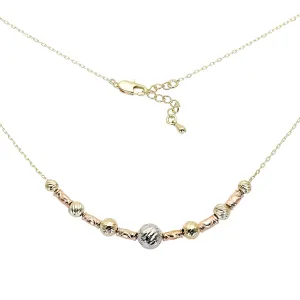 Beads 14K Gold three tone necklace