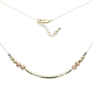 Beads 14K Gold three tone necklace