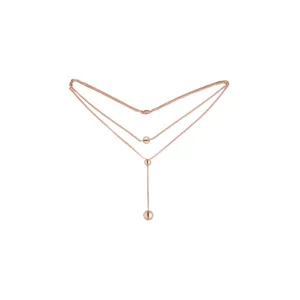 Beads necklace plated in Rose Gold