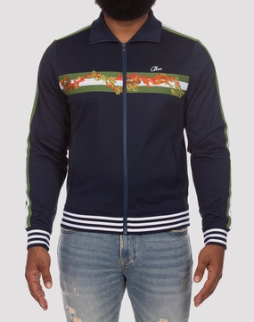 Best - selling fashion Akoo Palace Navy Track Jacket Linen - crafted fashion
