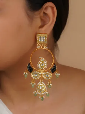 Black Color Gold Plated Mishr Earrings - MR-E197