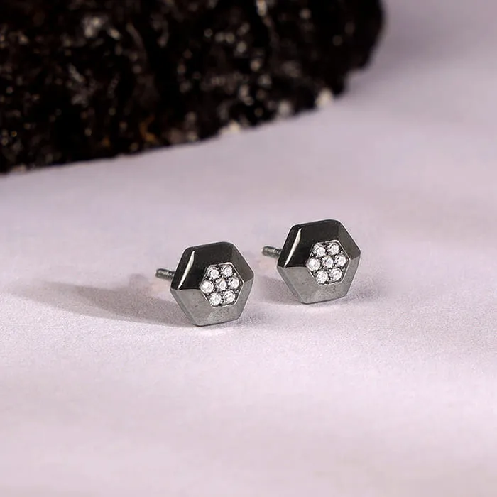Black Rhodium Adam Stud For Him