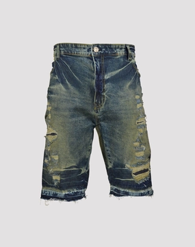 Bohemian style items Grindhouse Frayed Edge Denim Shorts Upcycled fashion