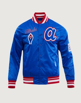 Bohemian style items Pro Standard Atlanta Braves Retro Classic Rib Satin Jacket Budget - friendly fashion