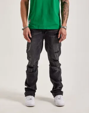 Business casual wear Smoke Rise Wave Effect Straight Denim Jeans Fashion accessories