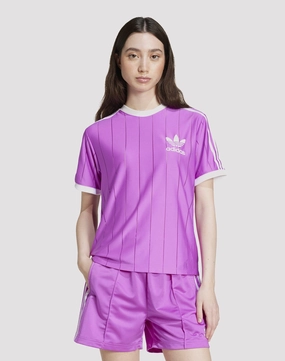 Business casual wear Adidas Adicolor 3-Stripes Purple/White Tee New fashion arrivals