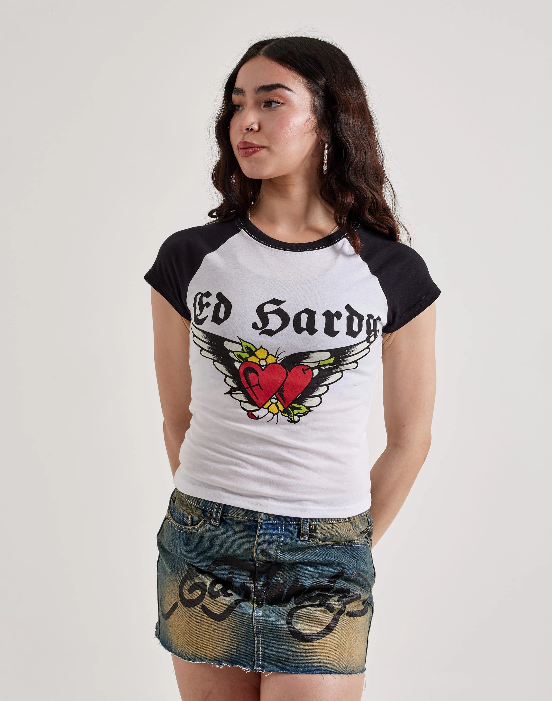 Ed Hardy Heart Wings Raglan Tee Beachwear items Casual wear options