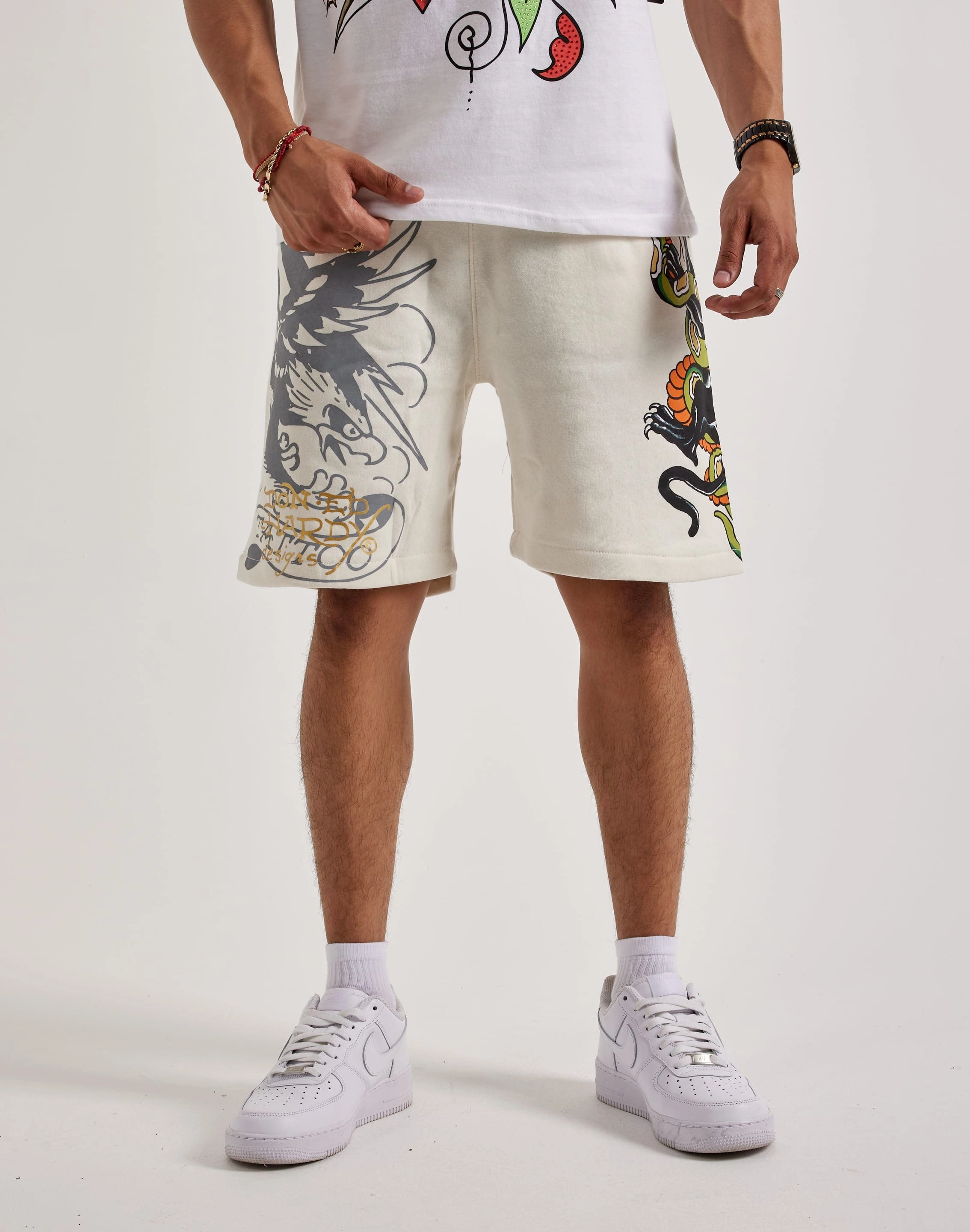 Business casual wear Ed Hardy Panther Snake Fleece Shorts Trendy gear