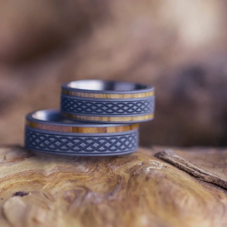 Celtic Knot Wedding Band Set