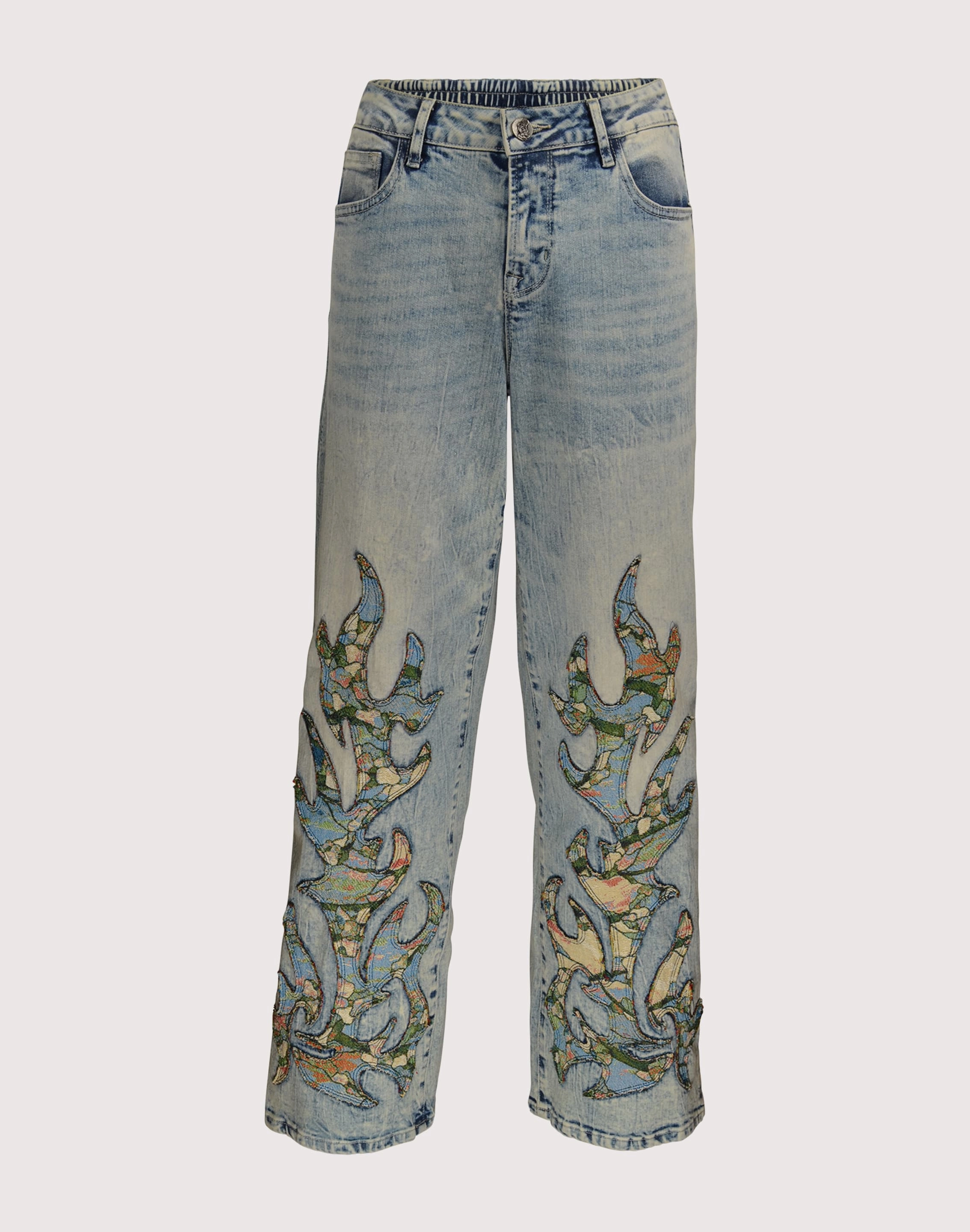 Clearance fashion Grindhouse Wide Leg Denim Flame Pants Designer fashion items