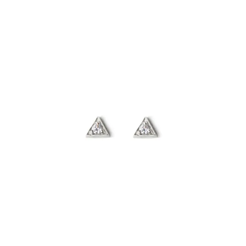 Cl??o Triangle Studs - Sapphires & Silver