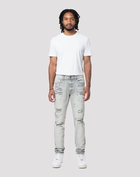 Clothing and accessories Grindhouse Rip N Tear Slim Fit Breezy Grey Jeans Upcycled fashion
