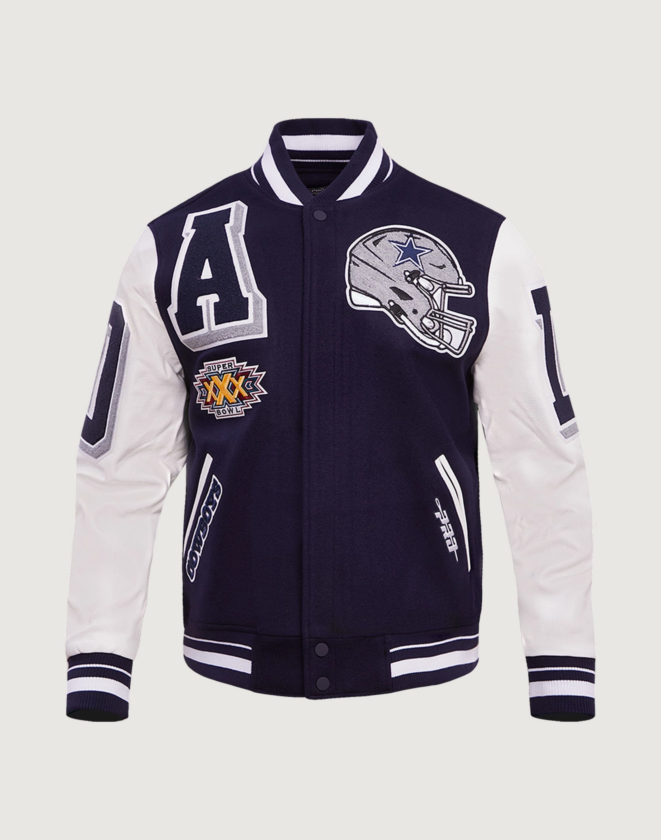 Clothing and accessories Pro Standard Dallas Cowboys Mashup Rib Wool Varsity Jacket Recycled fashion materials