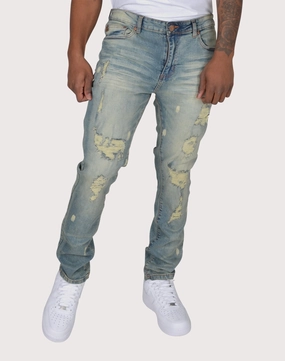 Clothing prices Grindhouse Blue Vintage Ripped With Bleach Denim Jeans Swimwear selections