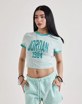 Clothing prices Jordan Cropped Graphic Tee Lace - detailed fashion