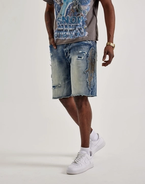 Clothing types Smoke Rise Studded Patch Denim Shorts Street fashion