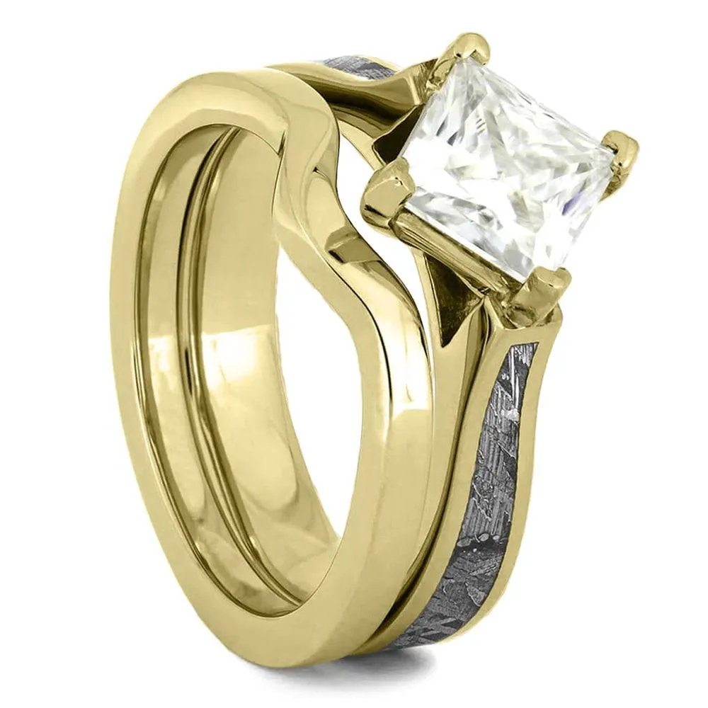 Coordinating Rings With Dinosaur Bone & Meteorite
