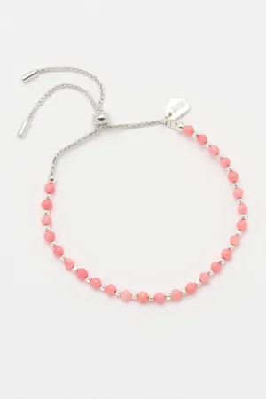 Coral Agate Gemstone Amelia Bracelet
