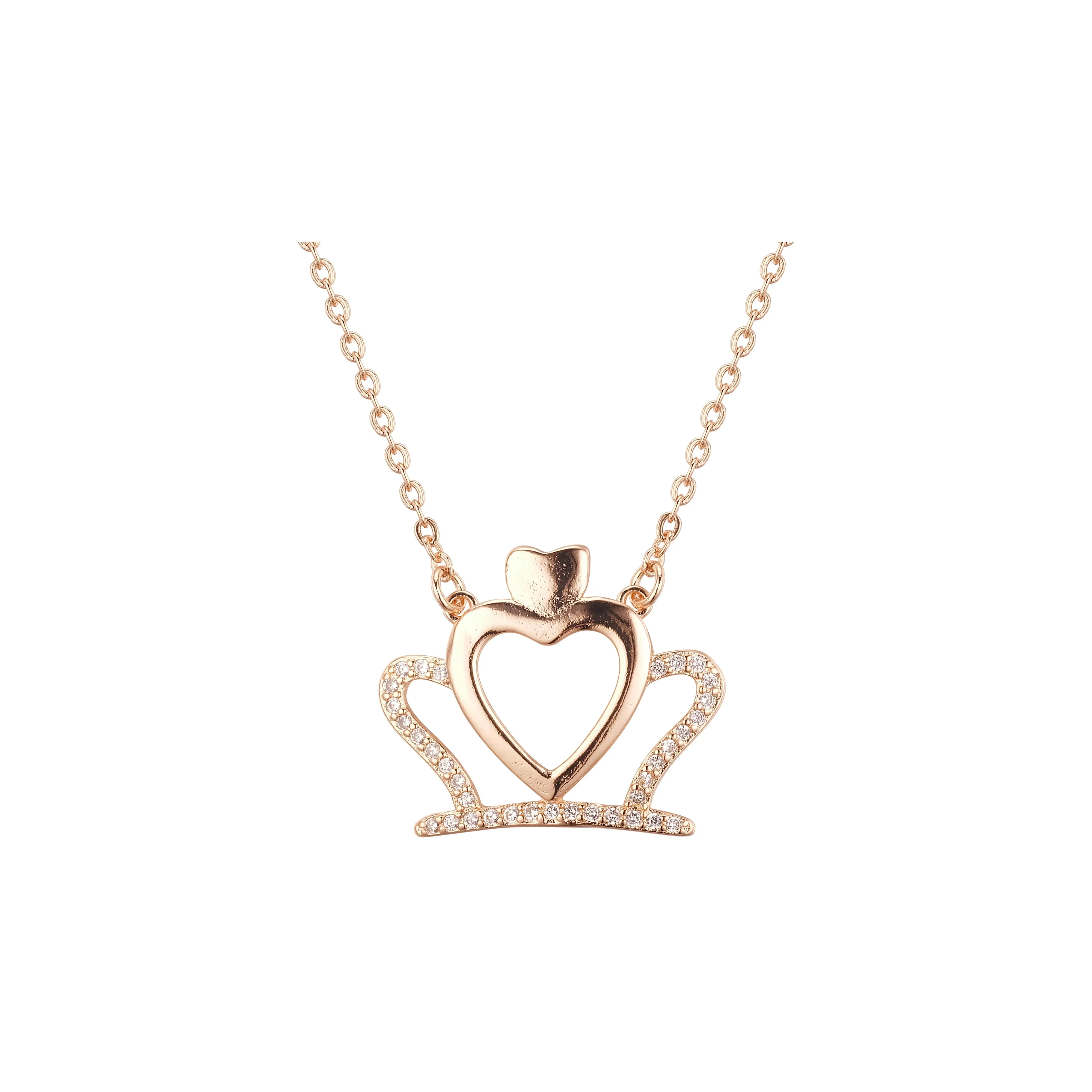 Crown necklaces plated in 14K Gold, Rose Gold