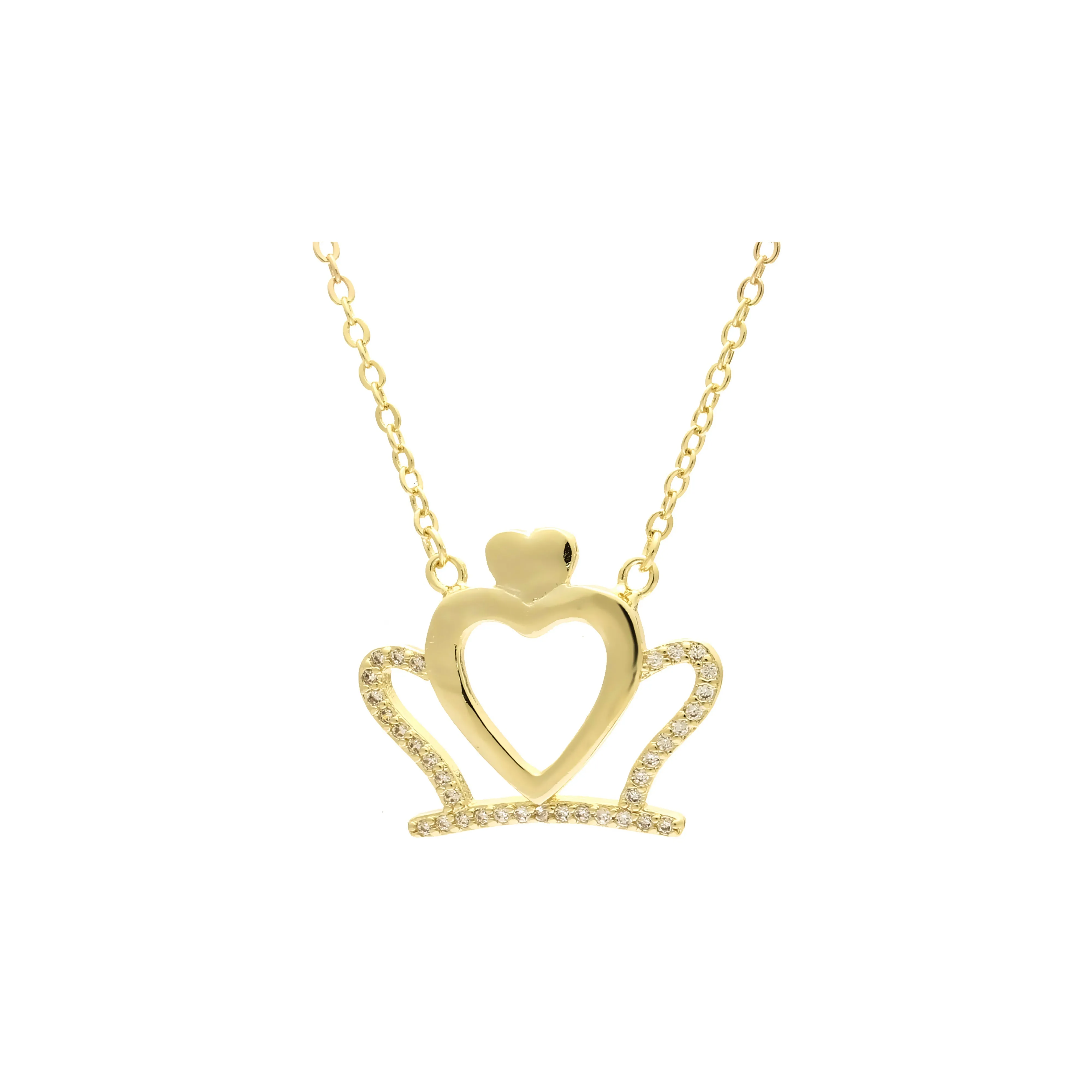 Crown necklaces plated in 14K Gold, Rose Gold