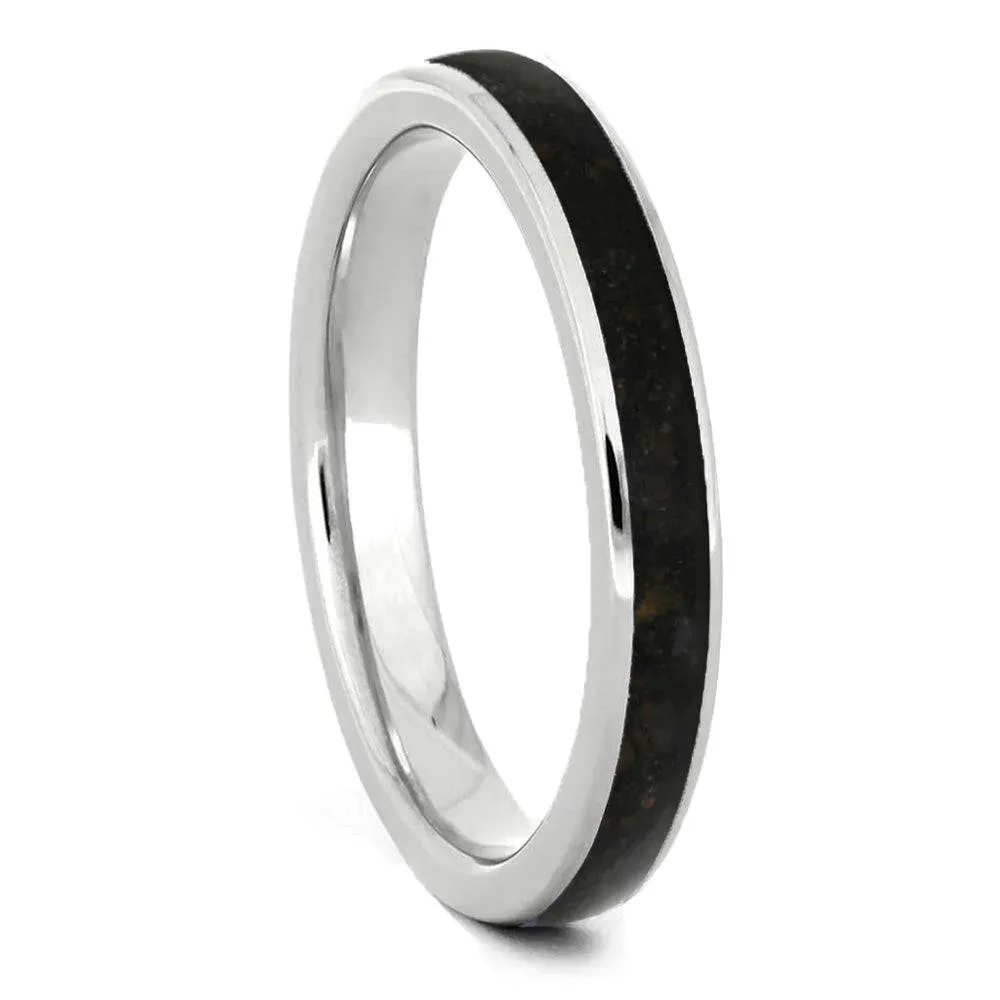 Crushed Dinosaur Bone His & Hers Matching Wedding Bands