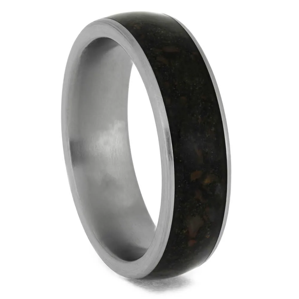 Crushed Dinosaur Bone His & Hers Matching Wedding Bands