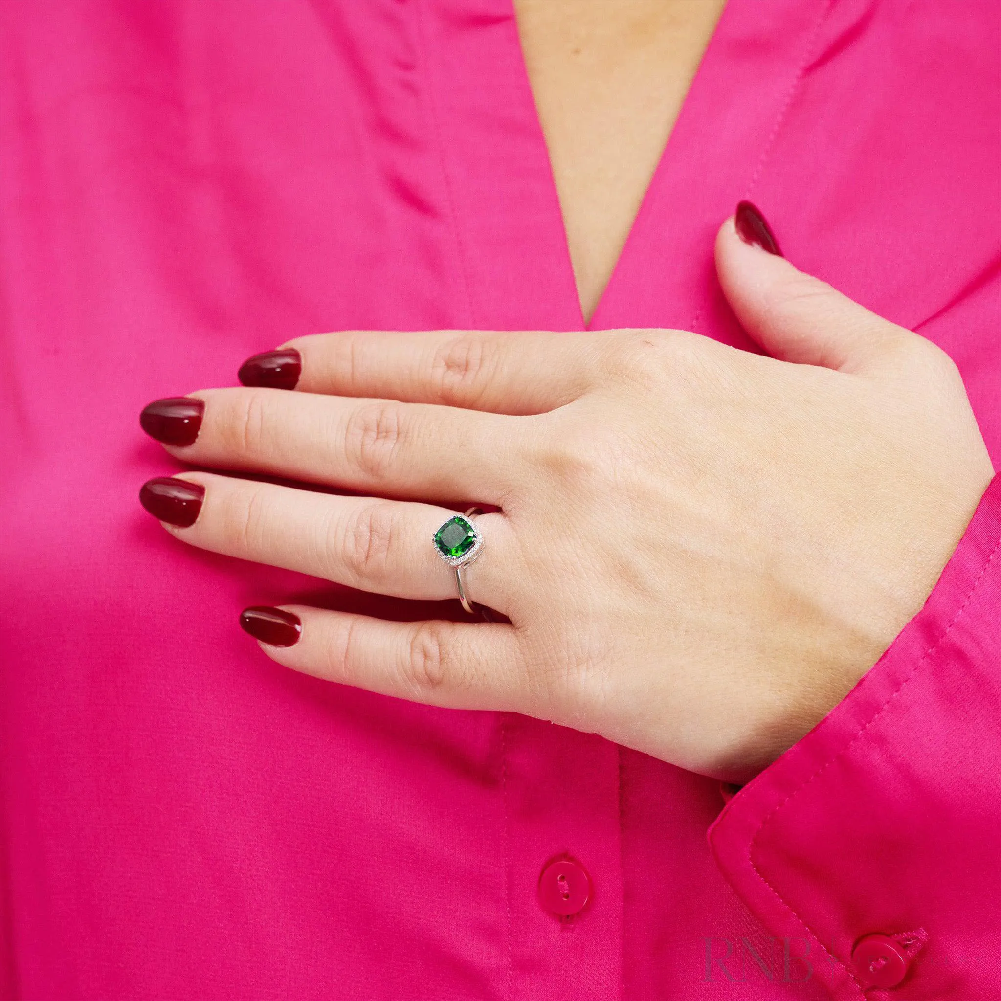 Cushion Ruby Gemstone Diamond Halo Ring
