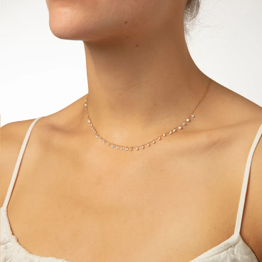 Dana?? 18K Gold Necklace w. 31 Diamonds