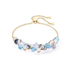 Dancing Crystals bracelet gold aqua