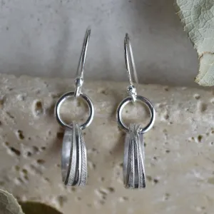 Delicate Patterned Hanging Hoop Earrings