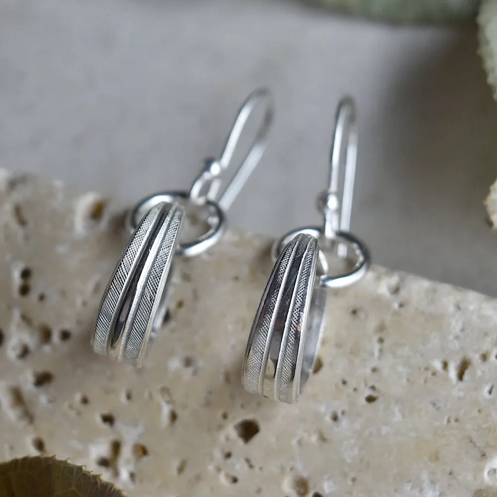 Delicate Patterned Hanging Hoop Earrings