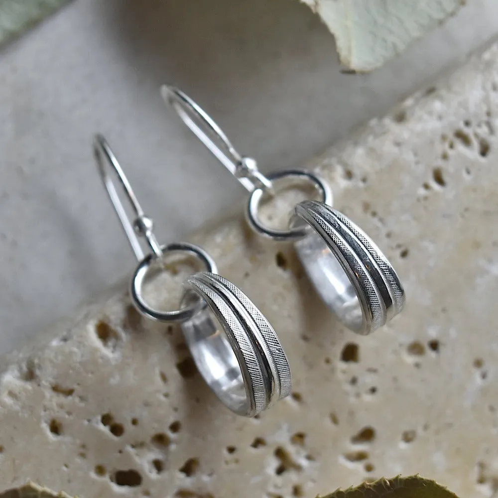 Delicate Patterned Hanging Hoop Earrings