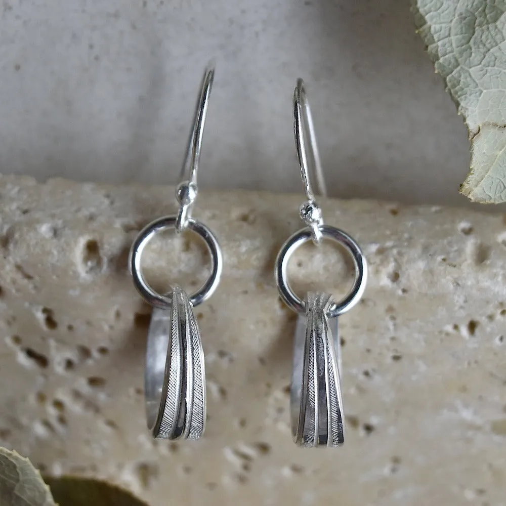 Delicate Patterned Hanging Hoop Earrings
