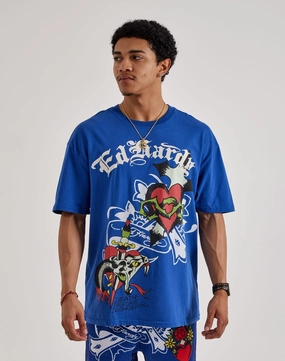 Denim - based fashion Ed Hardy Cross Heart Boxy Tee Lace - detailed fashion