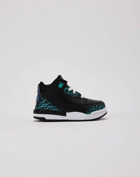 Denim products Jordan Air Jordan 3 Retro SE 'Black and Hyper Jade' Toddler Designer fashion items