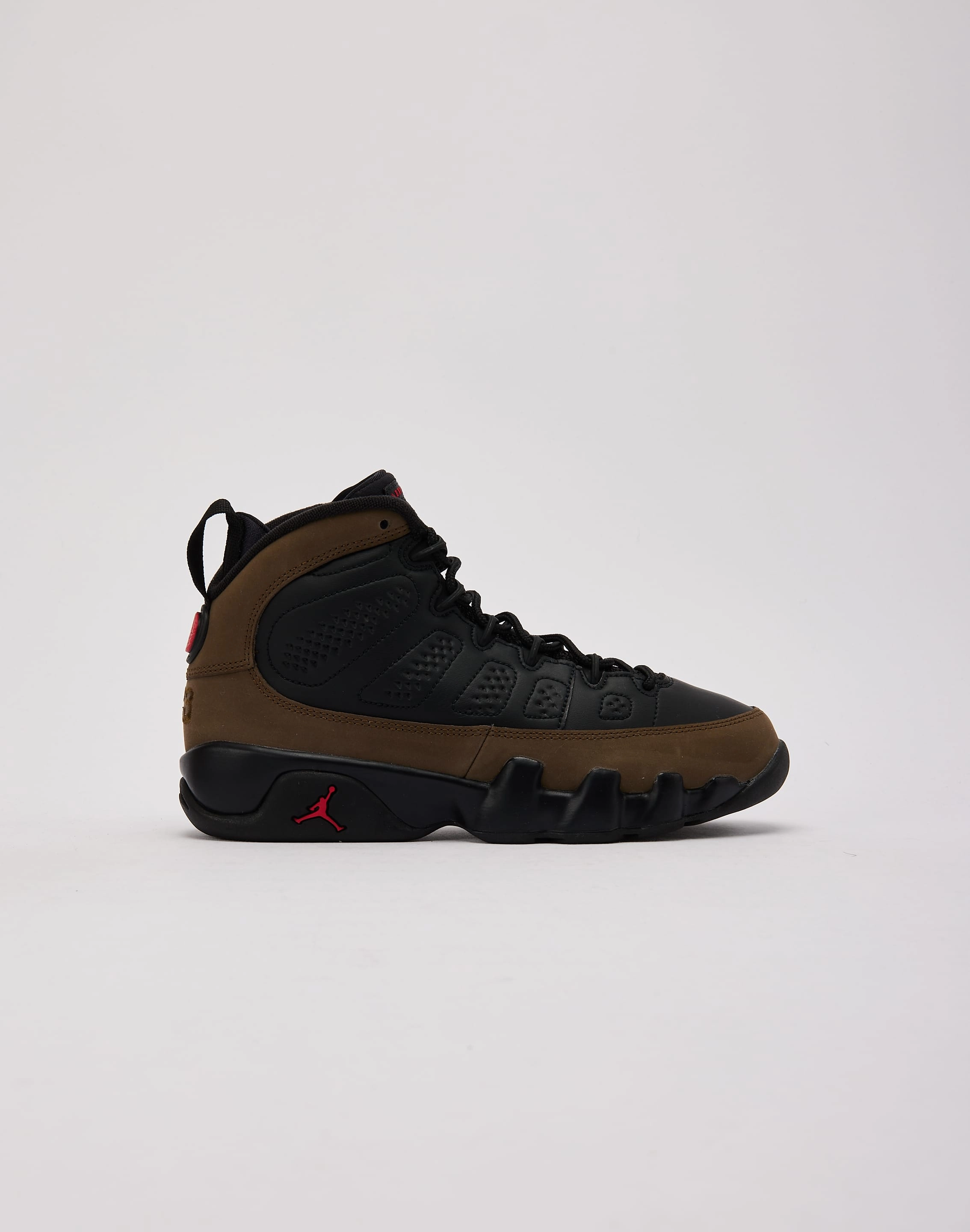 Denim products Jordan Air Jordan 9 Retro 'Olive' Grade-School Fashion photography