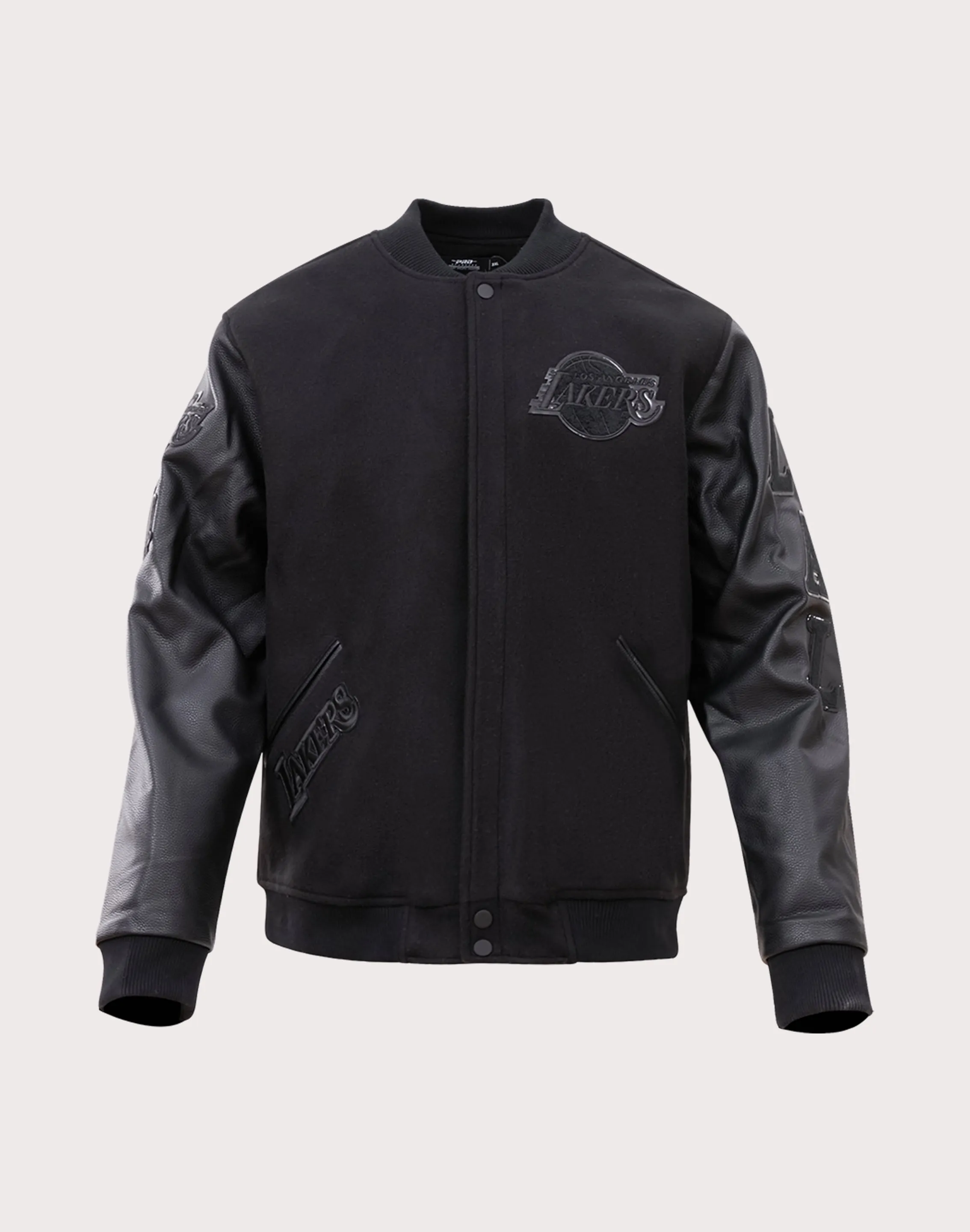 Designer fashion items Pro Standard Los Angeles Lakers Triple Black Varsity Jacket Fashion history