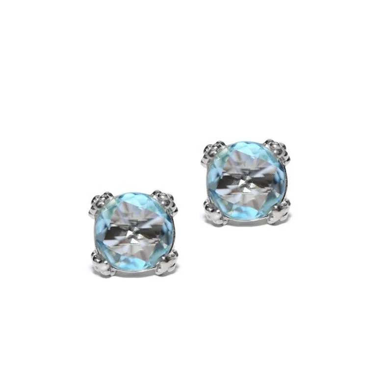 Dew Drop Cluster Studs - Blue Topaz & Silver