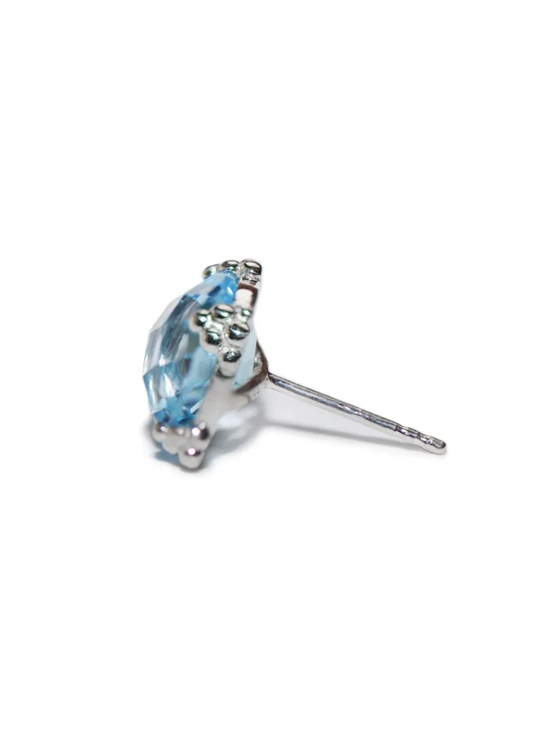 Dew Drop Cluster Studs - Blue Topaz & Silver