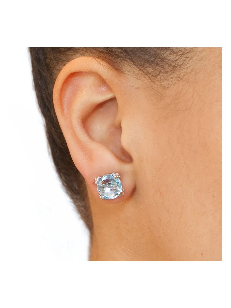 Dew Drop Cluster Studs - Blue Topaz & Silver