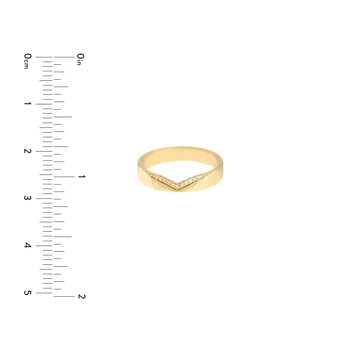 Diamond Chevron Cut 14K Gold Band