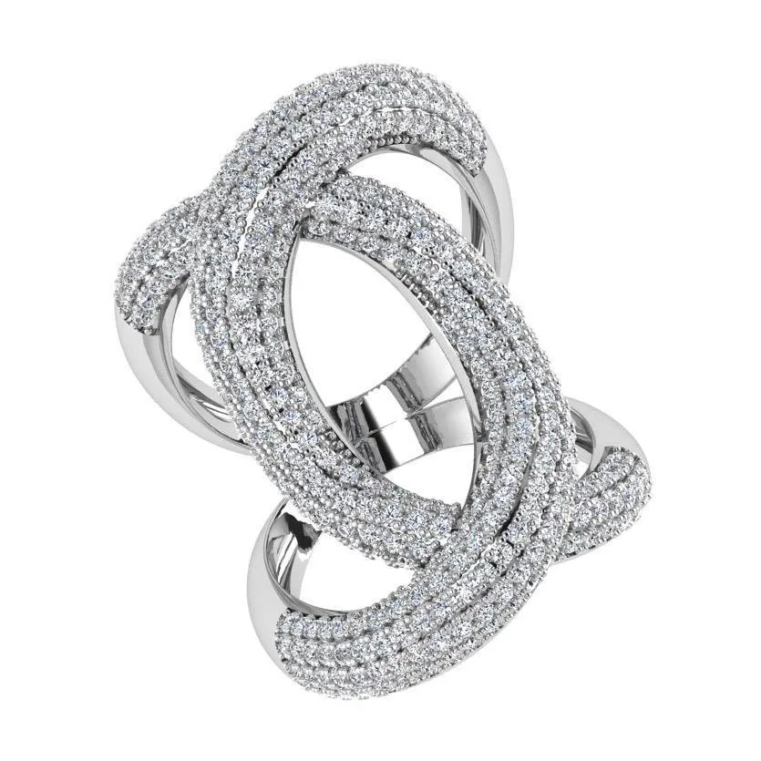 Diamond Crossover Ring 18K Gold (2.0 ct. tw)