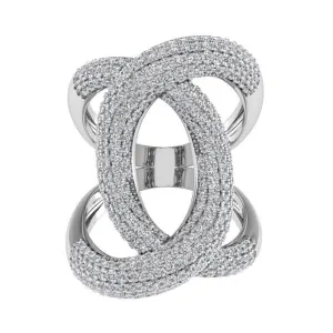 Diamond Crossover Ring 18K Gold (2.0 ct. tw)