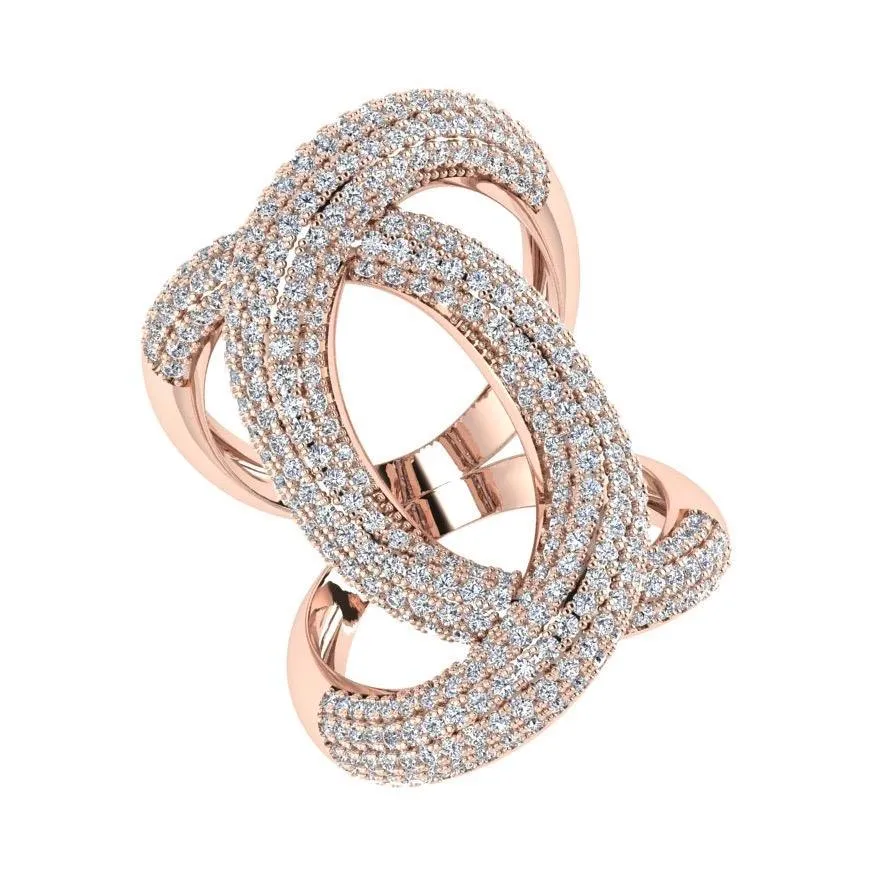 Diamond Crossover Ring 18K Gold (2.0 ct. tw)