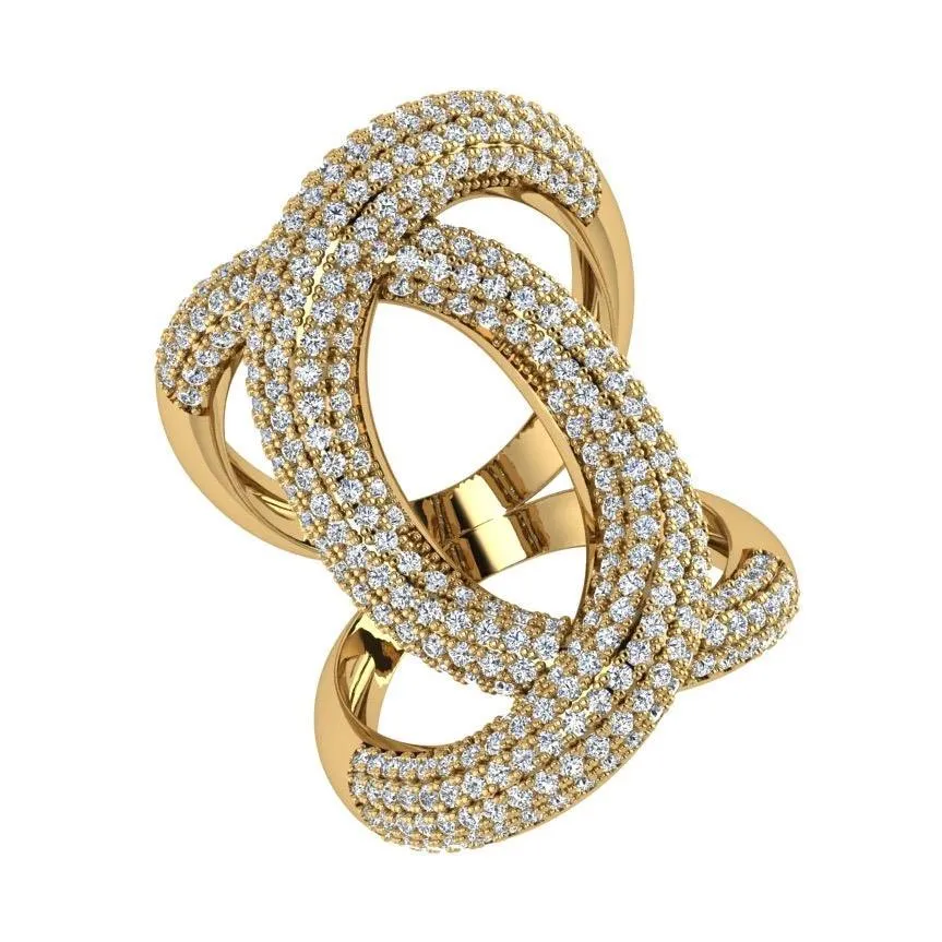 Diamond Crossover Ring 18K Gold (2.0 ct. tw)